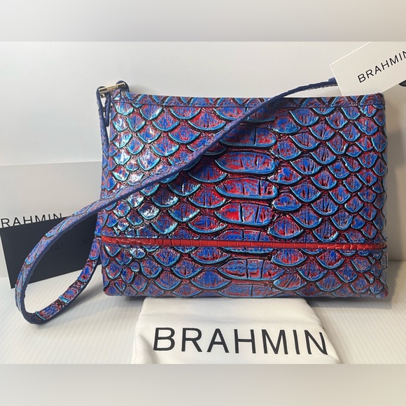 BRAHMIN LORELEI Crock Embossed Genuine Leather Shoulder Bag - Picture 5 of 16